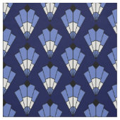 Marine en bleek blauw Art Deco Pattern Stof (Swatch)