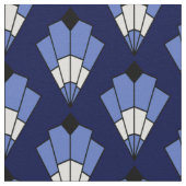 Marine en bleek blauw Art Deco Pattern Stof (Close Up)