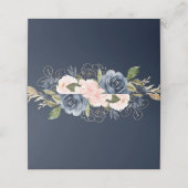 Marine en bloesem roze bruiloft plaatskaartje (Buitenkant ongevouwen)