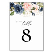 marine en blozen bloemenbruiloft kaart (Voorkant)