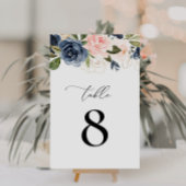 marine en blozen bloemenbruiloft kaart