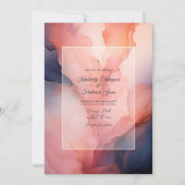 Marine en Blush Ink Bruiloft Kaart (Voorkant)