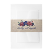 Marine en Bourgondië Floral Wood rustieke bruiloft Uitnodigingen Wikkel (Voorkant Voorbeeld)