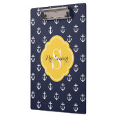 Marine en Gele Ankers Douane Monogram Klembord (Links)