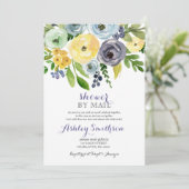 Marine en gele douche per post kaart (Staand voorkant)