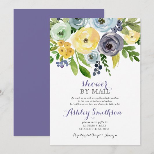 Marine en gele douche per post kaart (Voorkant / Achterkant)