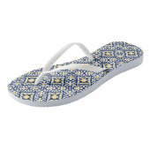 Marine en gele mediterraan patroon teenslippers (Schuin)