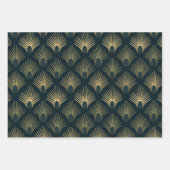 Marine en Gilt Art Deco Wrapping Papier Inpakpapier Vel (Voorkant 3)