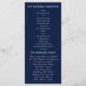 Marine en Gold Shooting Star Night Wedding Program Programmakaart (Achterkant)