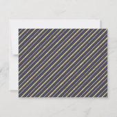 Marine en Gold Stripes Monogrammed Stationery Notitiekaartje (Achterkant)