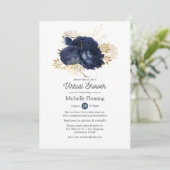 marine en Gold Virtual Baby of Vrijgezellenfeest Kaart (Staand voorkant)