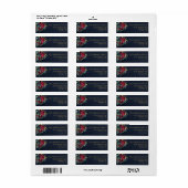 Marine en Gold Winter Floral Retouradres Labels (Full Sheet)