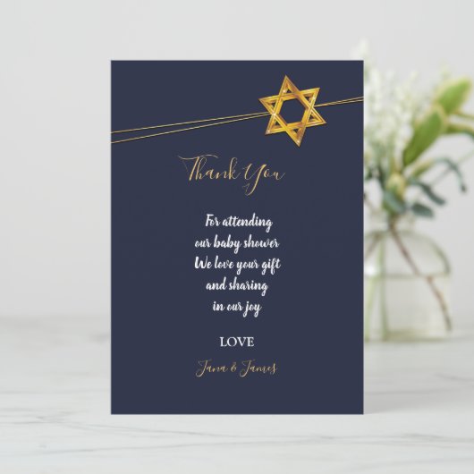 Marine en Golden Star of David dank u Kaart (Staand voorkant)