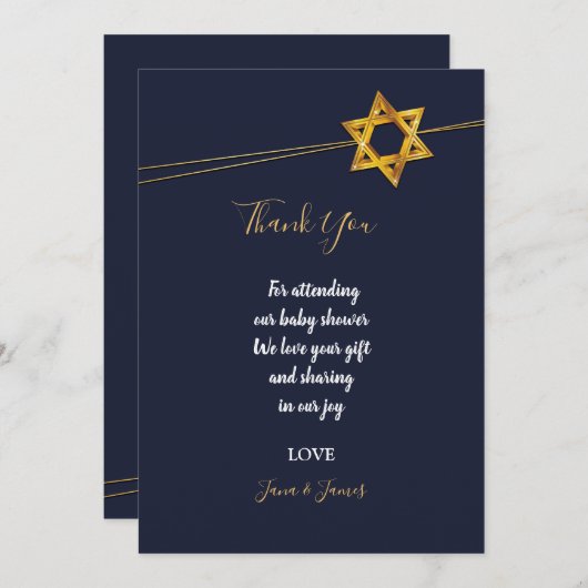 Marine en Golden Star of David dank u Kaart (Voorkant / Achterkant)