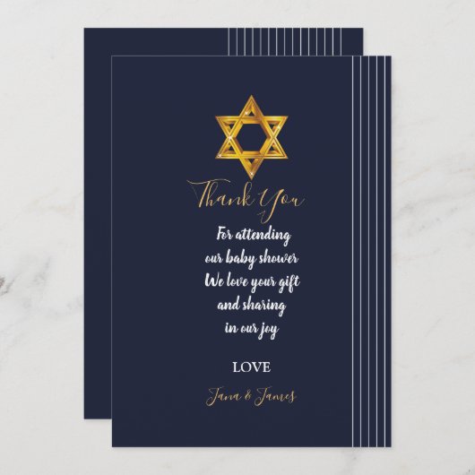 Marine en Golden Star of David dank u Kaart (Voorkant / Achterkant)