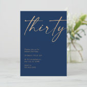 Marine en goud 30e verjaardag kaart (Staand voorkant)