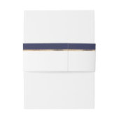 Marine en Goud Bourgogne Bloemen Elegante Bruiloft Uitnodigingen Wikkel (Achterkant Voorbeeld)