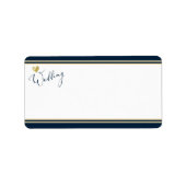 Marine en Goud Elegant Bruiloft Adres Etiket (Voorkant)