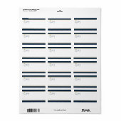 Marine en Goud Elegant Bruiloft Adres Etiket (Full Sheet)