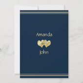 Marine en Goud Elegant Bruiloft Kaart (Achterkant)