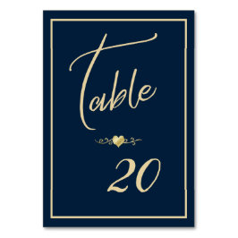 Marine en Goud Elegant Bruiloft Receptie Kaart