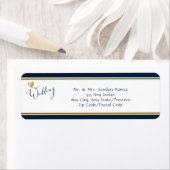 Marine en Goud Elegant Retouradres Etiket (Insitu)