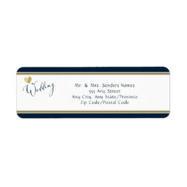 Marine en Goud Elegant Retouradres Etiket