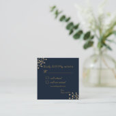 Marine en Goud Elegante bruiloft RSVP-bijsluiter Informatiekaartje (Staand voorkant)