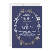 Marine en Goud Floral krans bruiloft