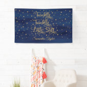 Marine en goud glitter twinkle twinkle kleine ster spandoek (Insitu)
