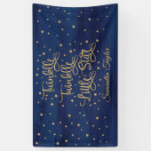 Marine en goud glitter twinkle twinkle kleine ster spandoek (Verticaal)