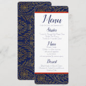 Marine en Goud Menu Kaart (Voorkant / Achterkant)