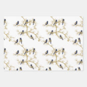 Marine en goud moderne rode kardinaal Kerstmis Inpakpapier Vel (Voorkant)