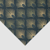 Marine en Goud Palm-Peacock Art Deco Tissue Paper Tissuepapier (Detail)