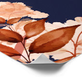 Marine en goud rustieke bloemenbruiloft welkomstbo poster (Hoek)