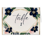 Marine en Goud Trouwtafelnummer (Voorkant Horizontaal)