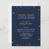 Marine en goud | Twinkle Little Star Baby shower Kaart (Voorkant)