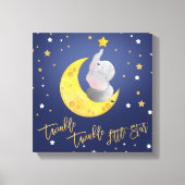 Marine en goud twinkle twinkle kleine ster kwekeri canvas afdruk (Voorkant)