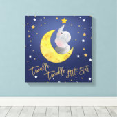 Marine en goud twinkle twinkle kleine ster kwekeri canvas afdruk (Insitu (Houten vloer))