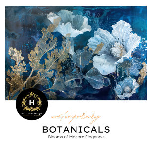 Marine en Gouden Bloemen Zeewier Decoupage Tissuepapier