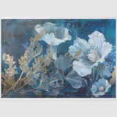 Marine en Gouden Bloemen Zeewier Decoupage Tissuepapier (Voorkant)