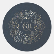  marine en gouden bloemenkrans bruiloft