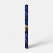 Marine en gouden botanisch bladpatroon samsung galaxy hoesje (Linkerkant)