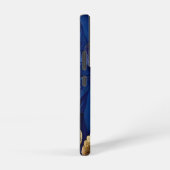 Marine en gouden botanisch bladpatroon samsung galaxy hoesje (Rechterkant)