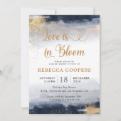 Marine en Gouden Bruids Douche Uitnodiging (Voorkant)