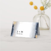 Marine en gouden bruiloft gevouwen plaats kaart plaatskaartje (Achterkant)