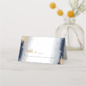 Marine en gouden bruiloft gevouwen plaats kaart plaatskaartje (Voorkant)