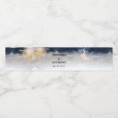 Marine en Gouden Bruiloft Water Fles Label Waterfles Etiket (Enkel label)