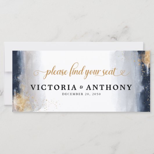 Marine en Gouden Huwelijksceremonie Hoofd Tafeltek (Voorkant)