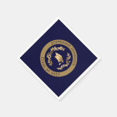 Marine en Gouden Klasse van 2024 Graduation Party Servet (Hoek)